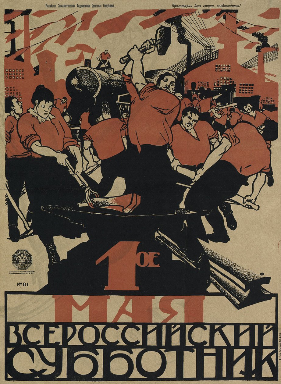 Der 1. Mai ist der Allrussische Subbotnik, 1920 von Dmitriy Stakhievich Moor