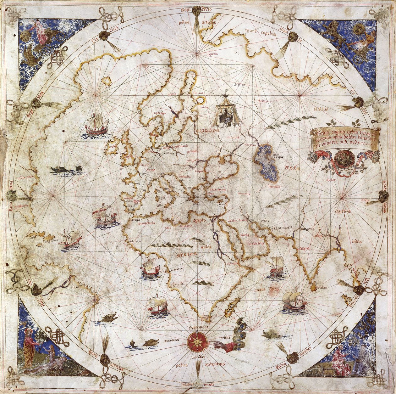 Portolan-Karte der Welt, 1519 von Dolfin Bonaldo