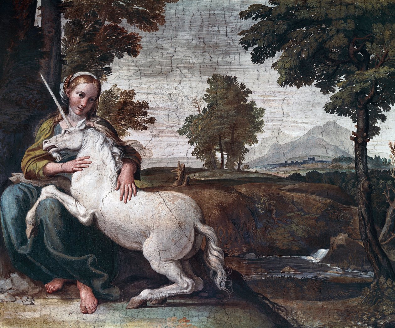 Eine Jungfrau mit einem Einhorn von Domenichino