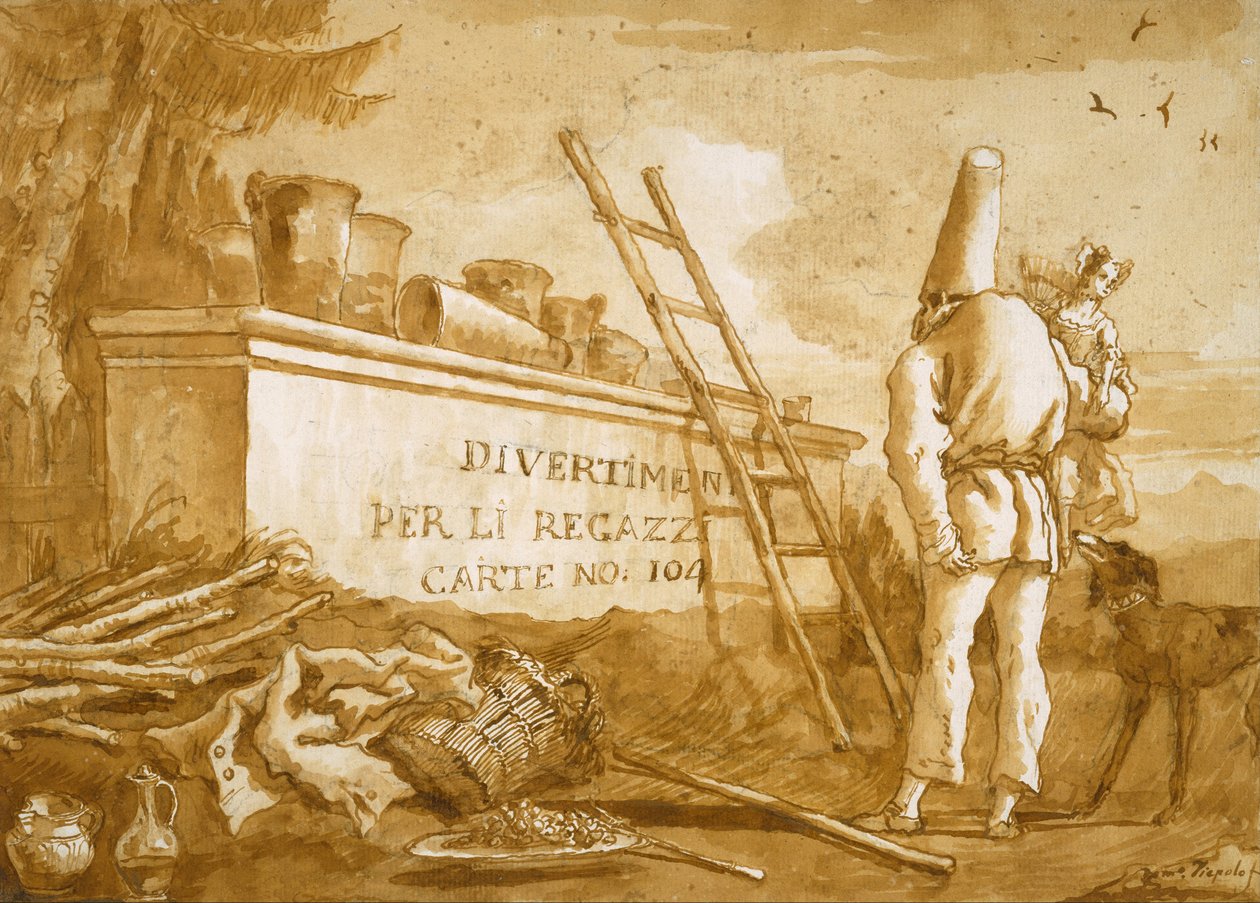 Titelseite der Punchinello-Serie von Domenico Tiepolo