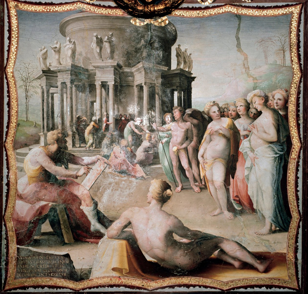 Zeuxis malt das Porträt der Helena für den Tempel der Hera in Kroton von Domenico Beccafumi