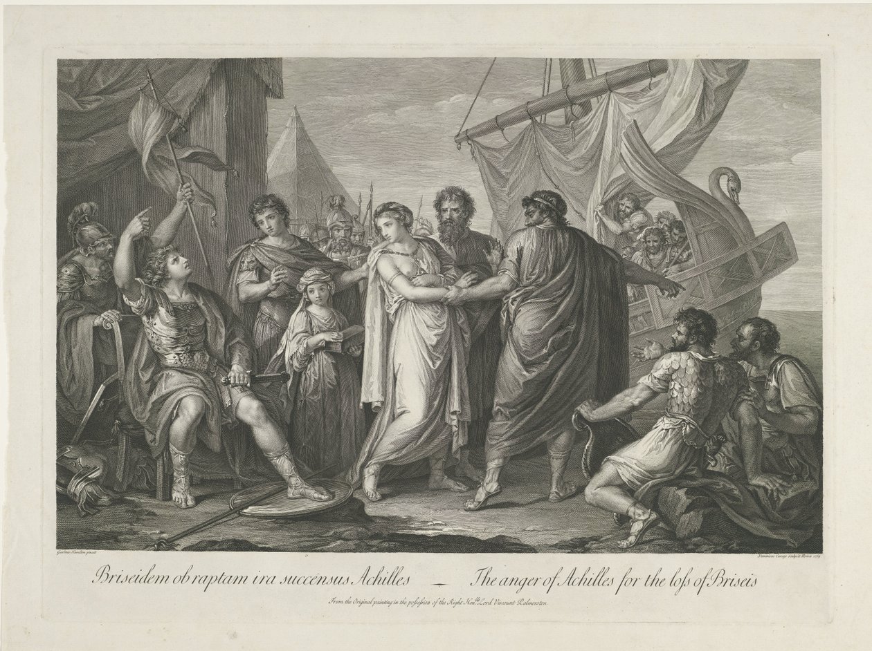 Achilles wütend über den Verlust von Briseis von Domenico Cunego