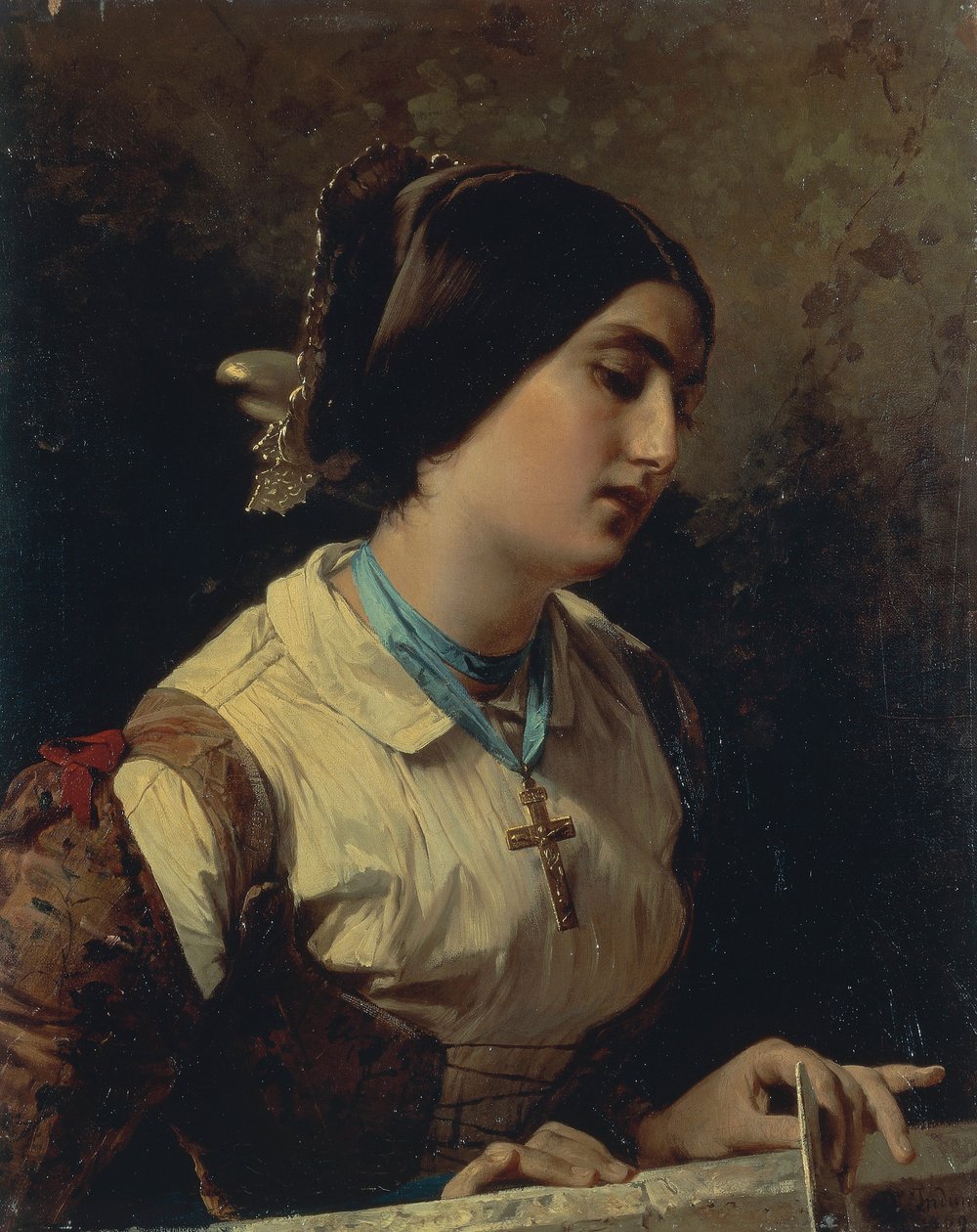 Lucia, eine lombardische Frau von Domenico Induno