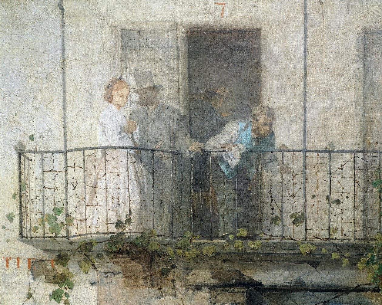 Nachricht vom Frieden von Villafranca (Detail) von Domenico Induno