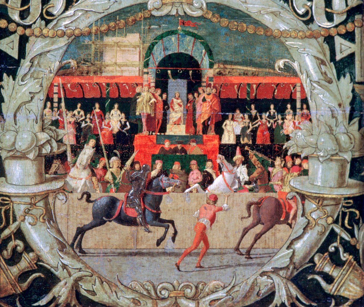 Der Raub der Sabinerinnen vor dem Signal, um 1490 von Domenico Morone