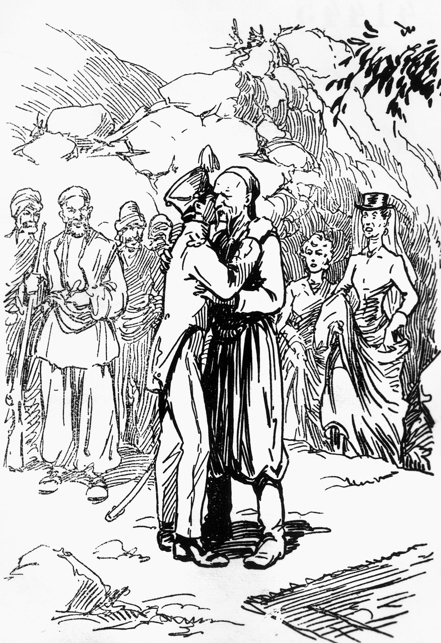 Illustration von Domenico Natoli für Der König der Berge, Roman von Edmond About von Domenico Natoli