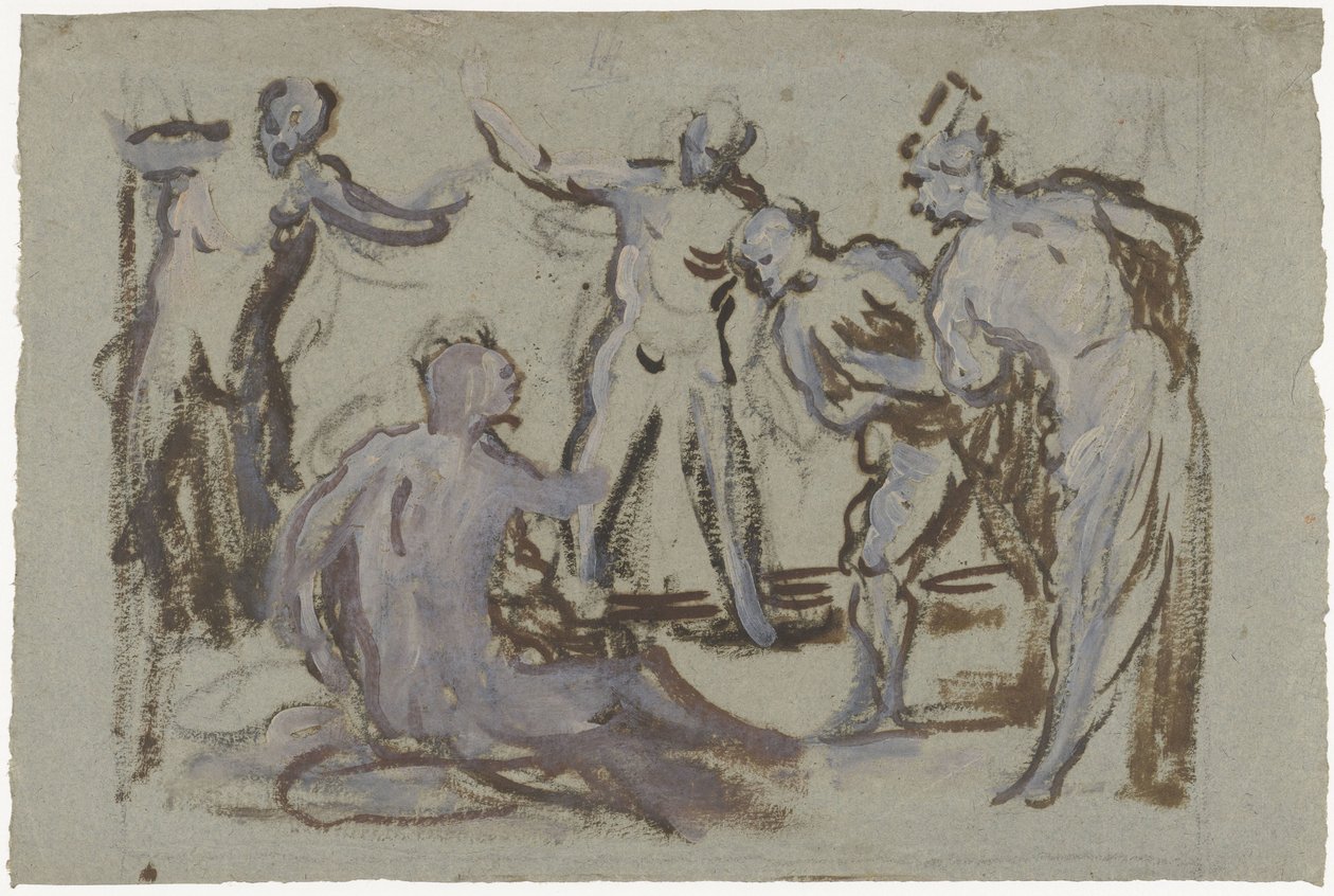 Hiob auf dem Misthaufen, umgeben von seinen Freunden von Domenico Tintoretto