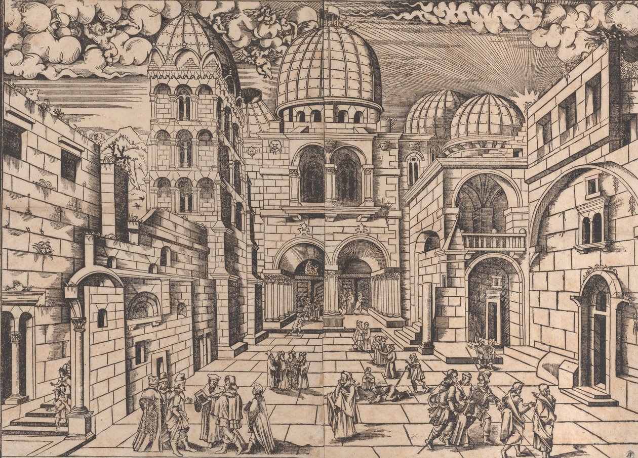 Die Kirche des Heiligen Grabes, Jerusalem, ca. 1546 von Domenico dalle Greche