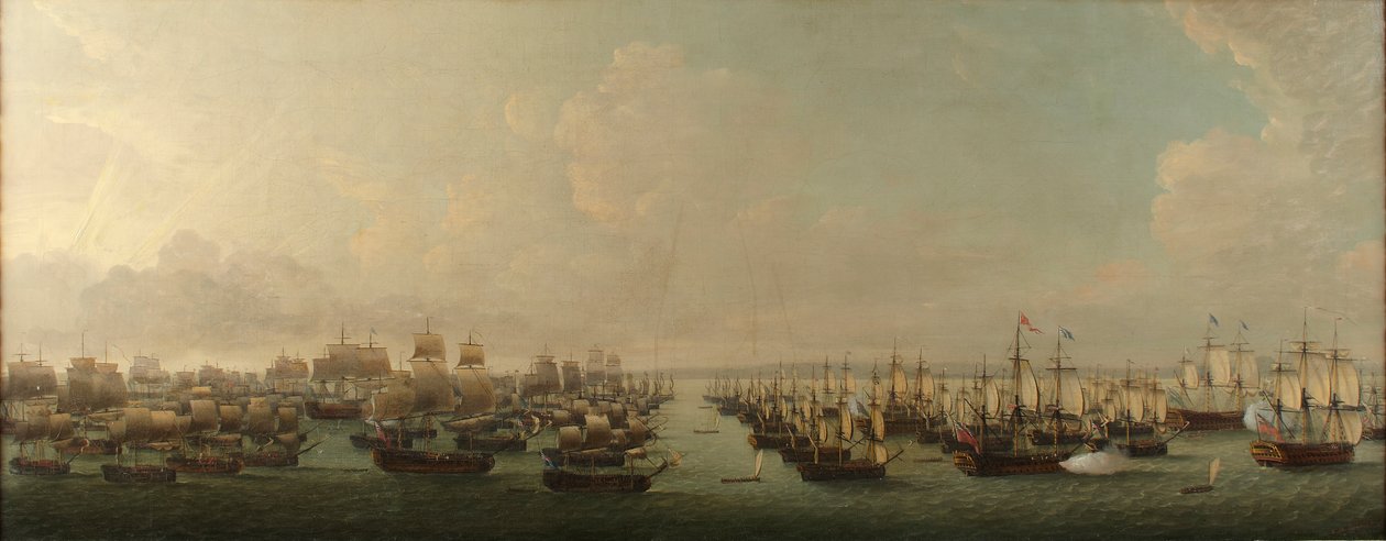 Die englische Flotte zum Angriff auf Havanna im Jahr 1762 von Dominic Serres