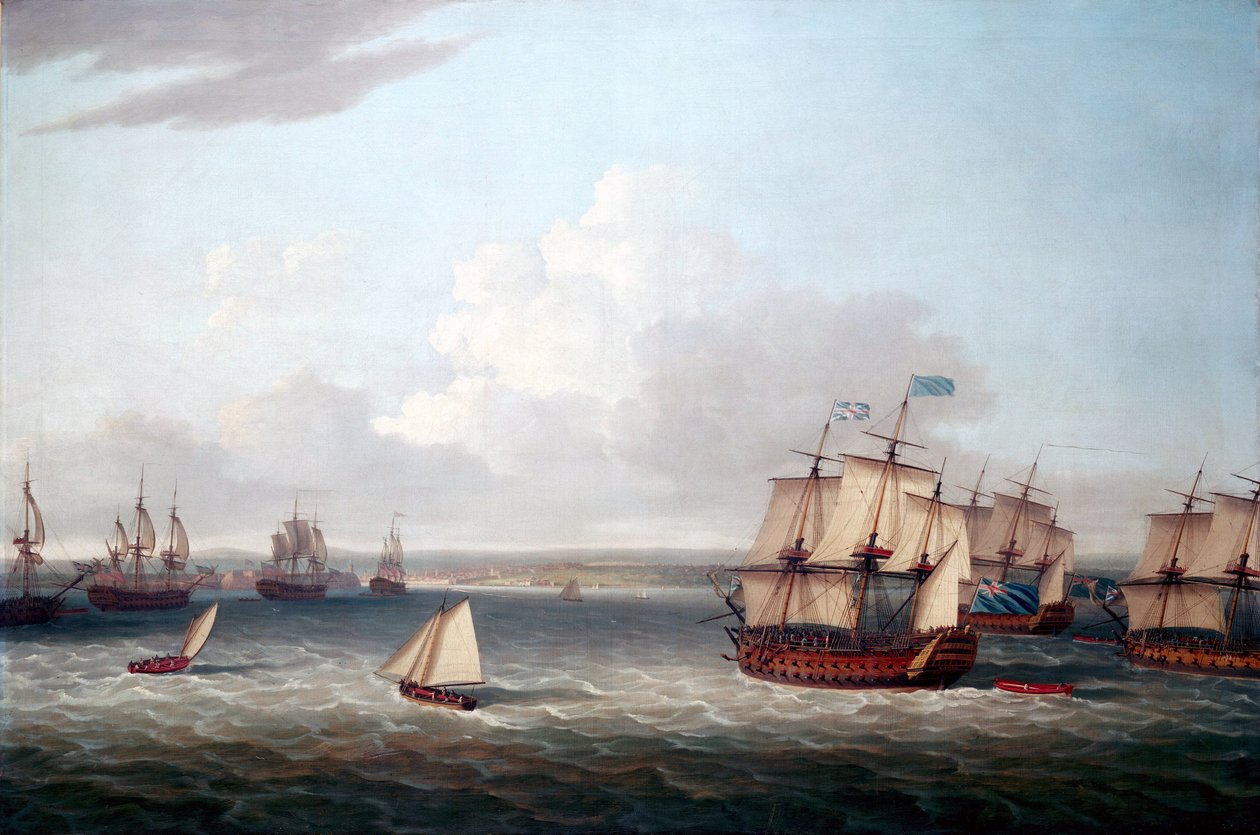 Siebenjähriger Krieg (1756-1763): Die britische Flotte lief am 21. August in den Hafen von Havanna (Kuba) ein von Dominic Serres