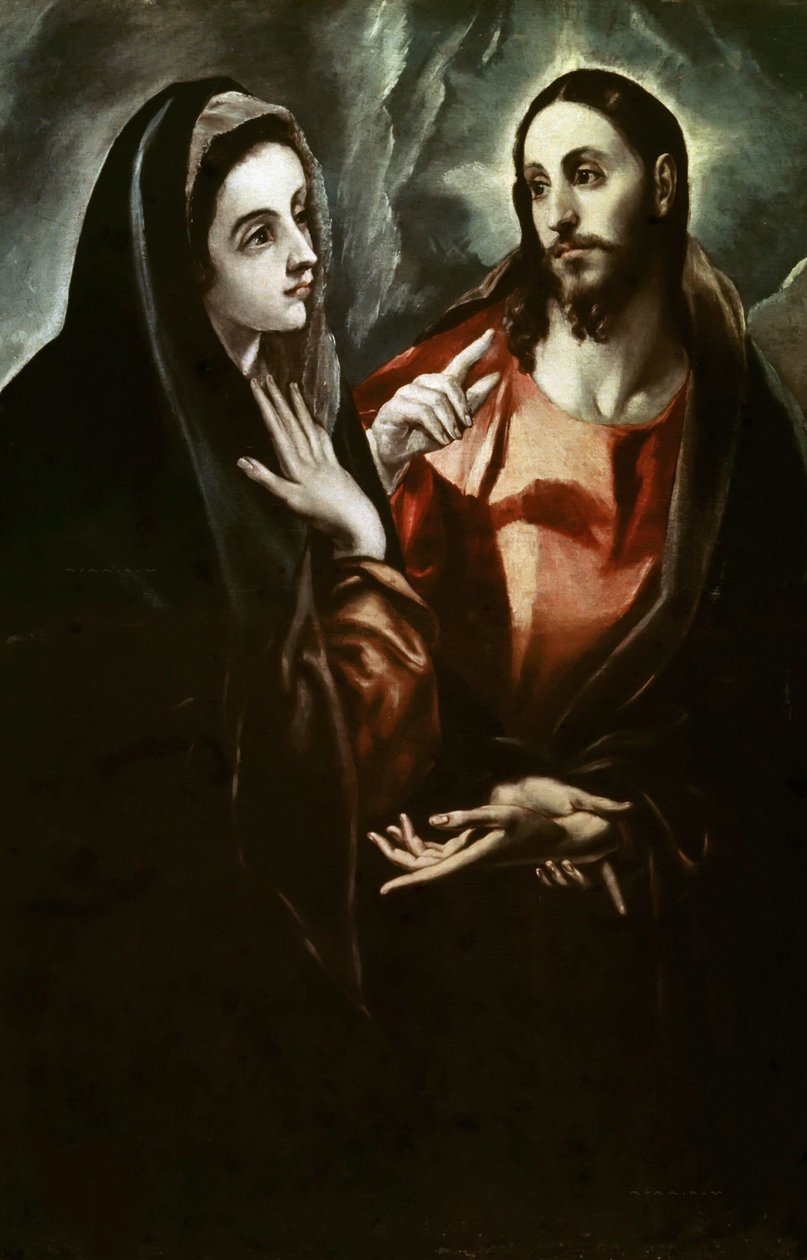 Christus verabschiedet sich von seiner Mutter von Dominico El Greco