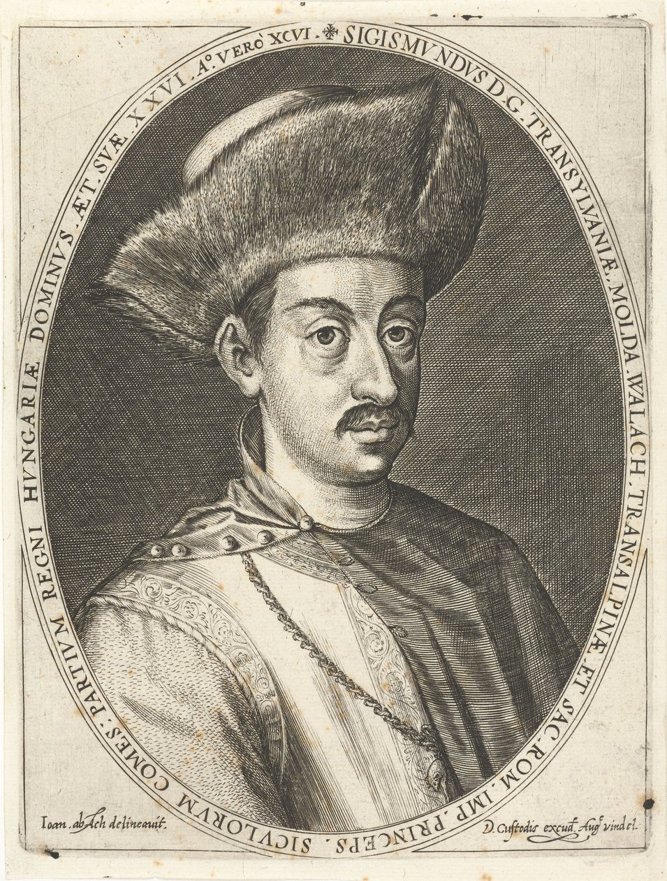 Sigismund Bathory 1572-1613, Fürst von Siebenbürgen. Aus Atrium heroicum, Augsburg 1600-1602 von Dominicus or Custodis Custos