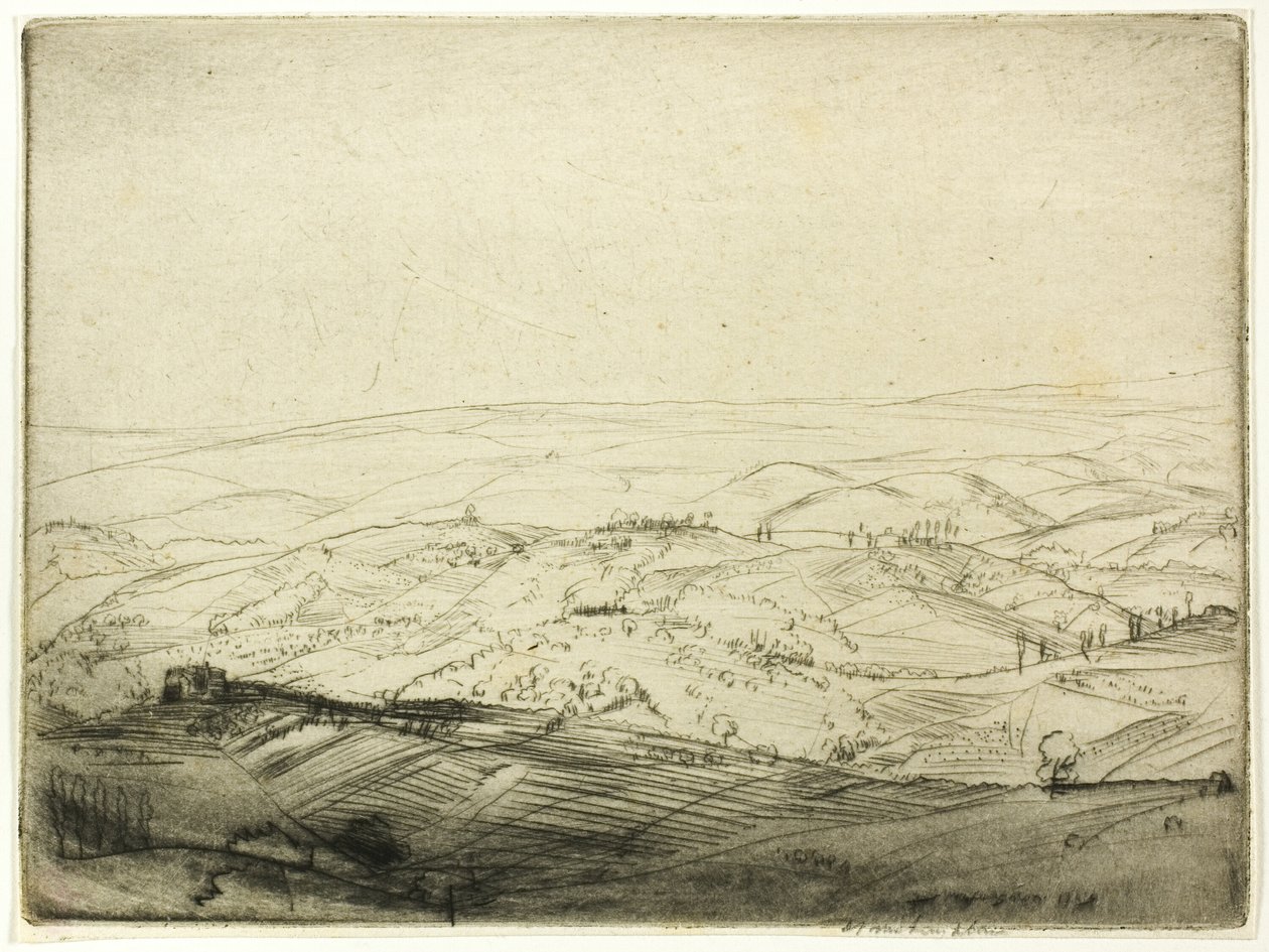 Skizze von den Mauern von San Gimignano von Donald Shaw MacLaughlan