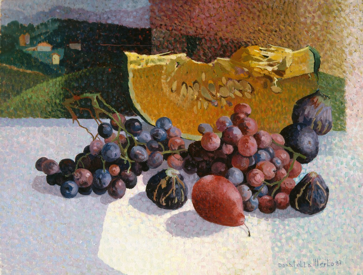 Stillleben mit kleinem Landschaftsbild von Donatella Merlo