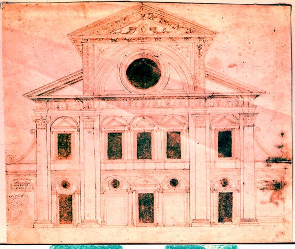 Entwurf für die Fassade einer Kirche von Donato Bramante