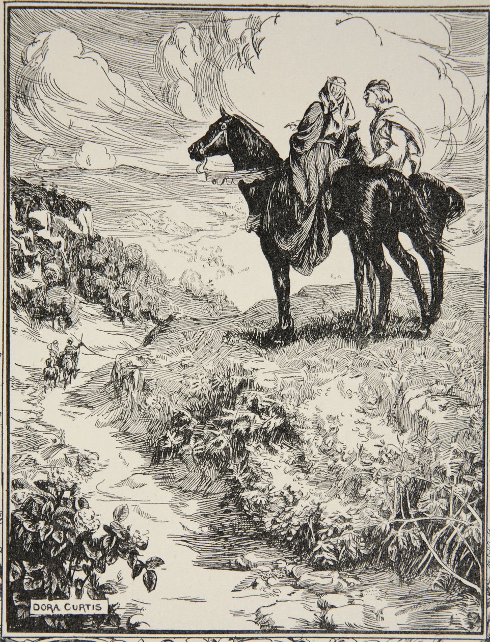 Während sie auf dem kleinen Waldhügel warteten, Illustration aus 