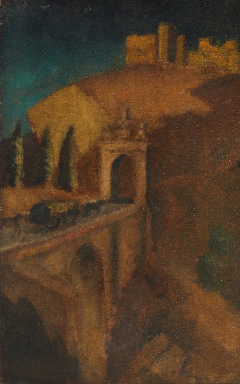 Berglandschaft mit Brücke (verso), ca. 1910 von Dora (attr. to) Carrington