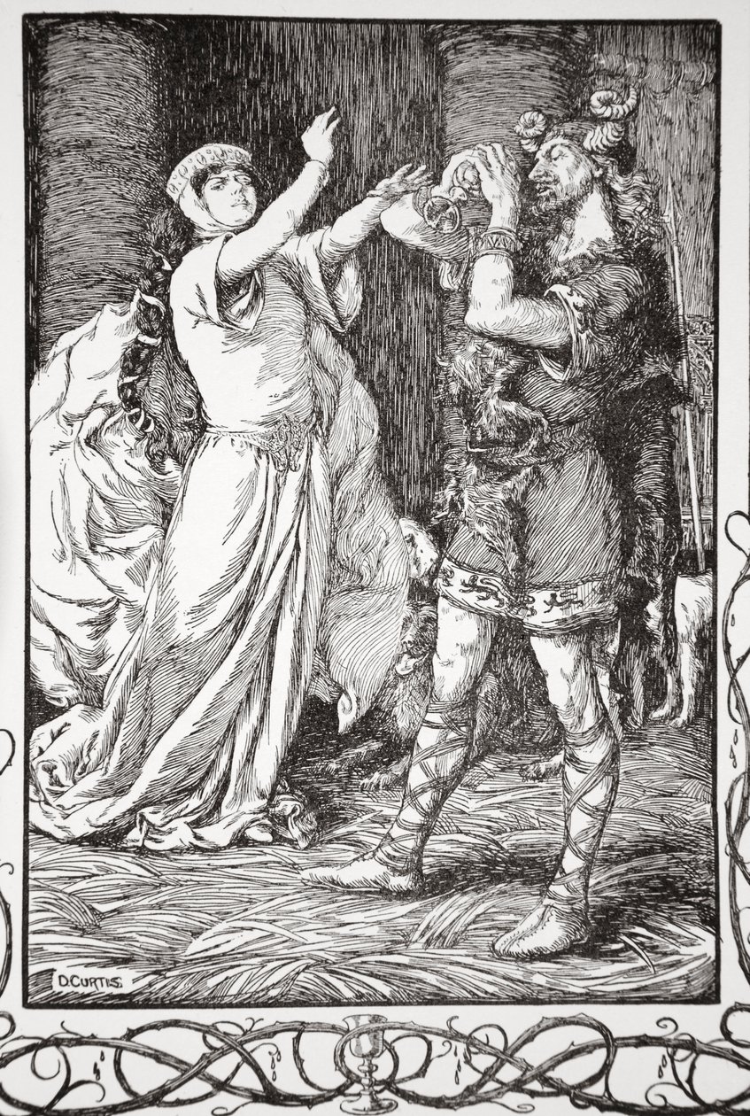 Die Königin rief ihm zu, aufzuhören, 1905 von Dora Curtis