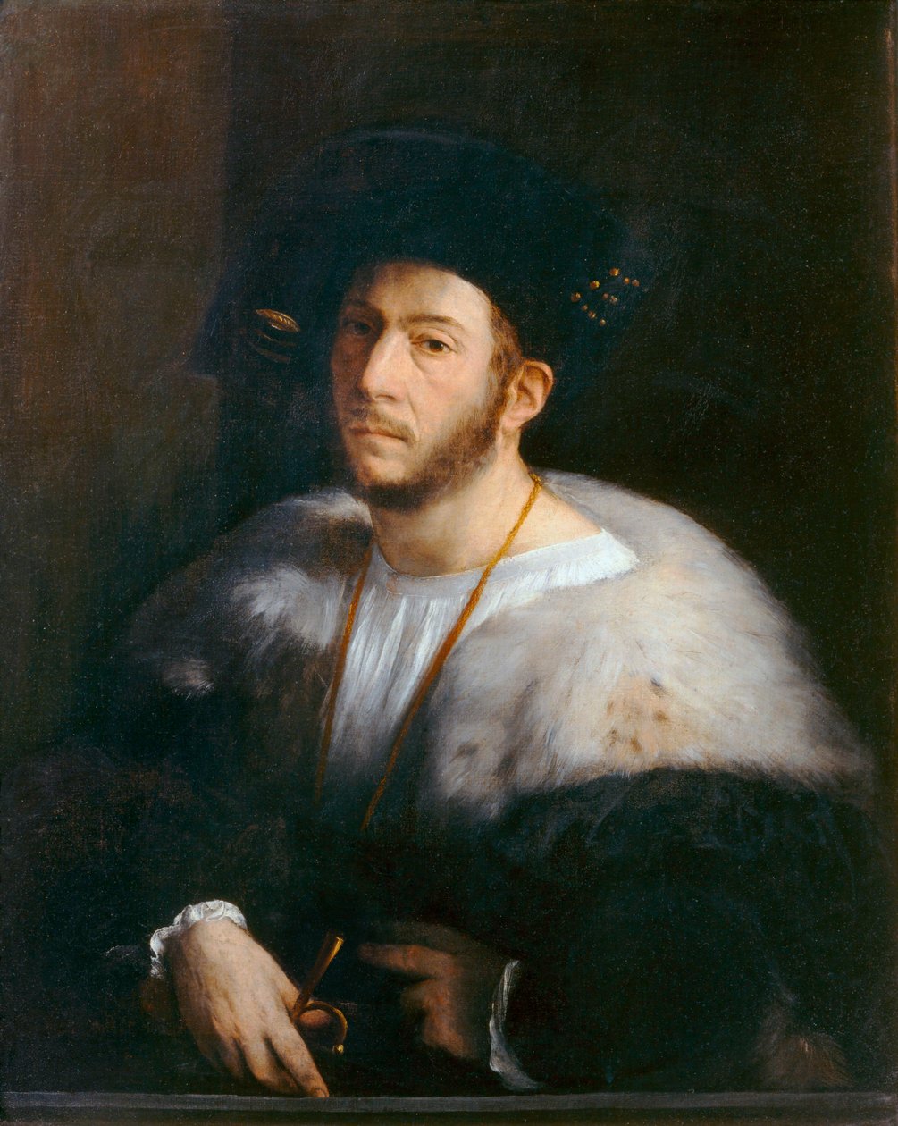 Porträt eines Mannes, auch bekannt als Porträt von Cesare Borgia von Dosso Dossi
