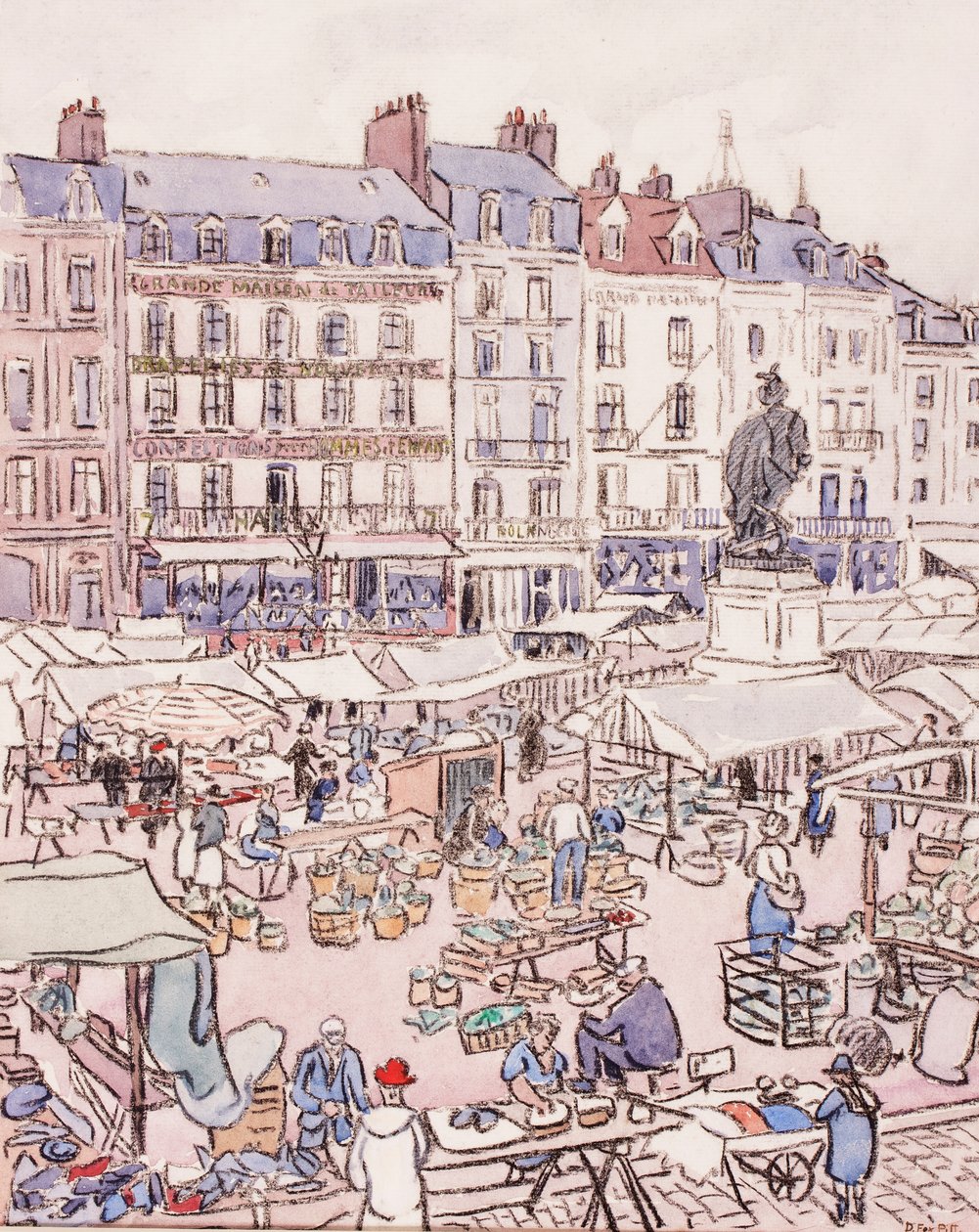 Place Nationale, Dieppe, um 1910 von Douglas Fox Pitt