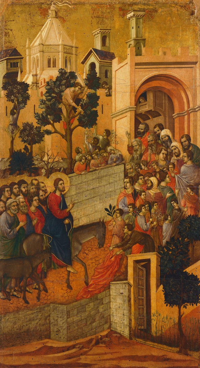 Maesta: Einzug in Jerusalem, 1308-11 von Duccio di Buoninsegna