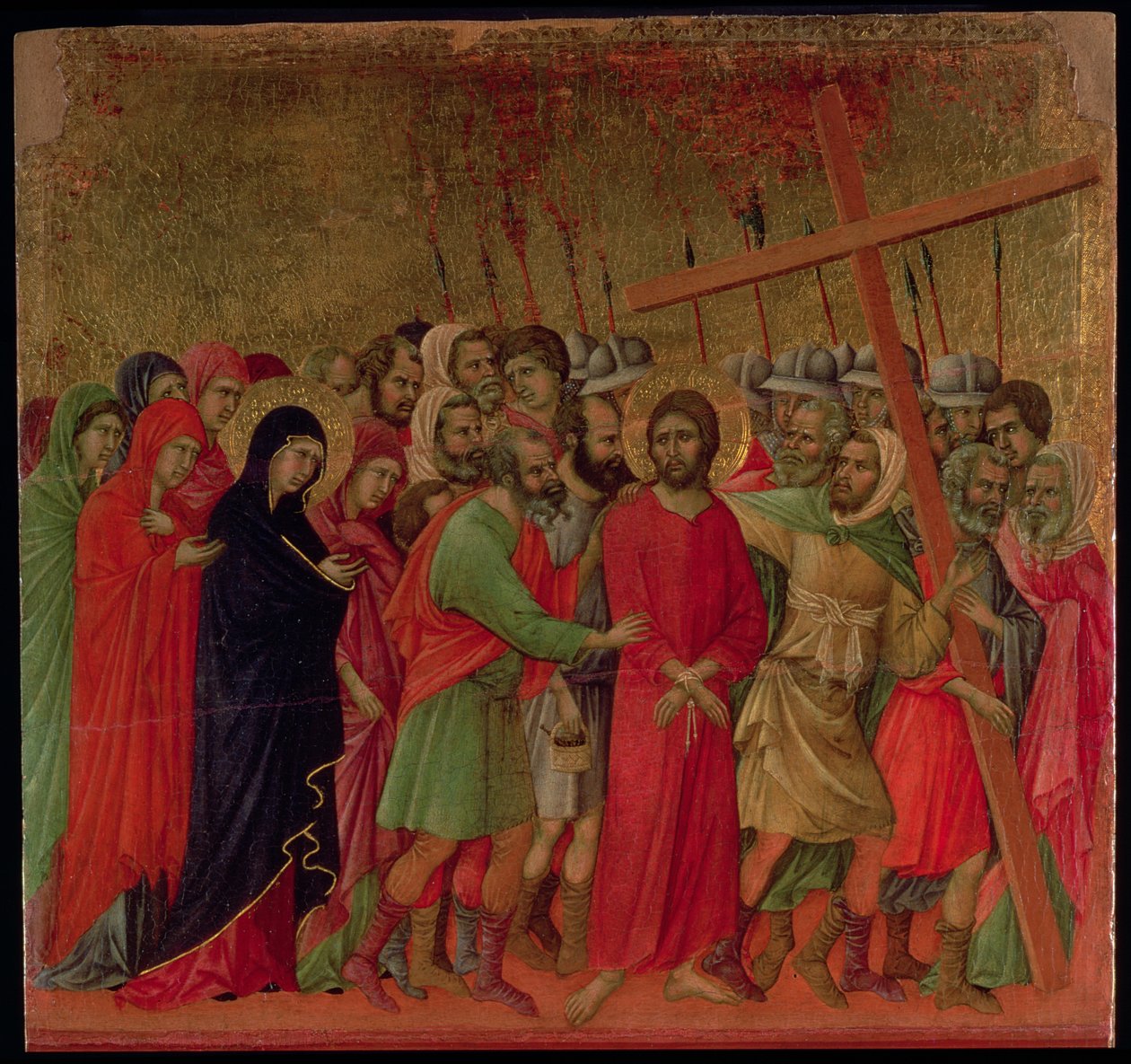 Maesta: Der Weg nach Golgatha, 1308-11 von Duccio di Buoninsegna