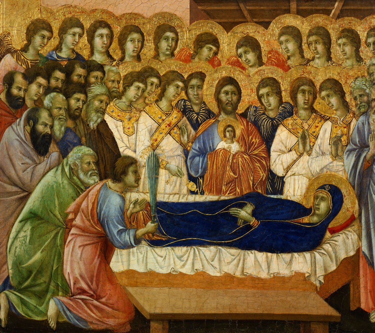 Dormitio Virginis (Der ewige Schlaf der Jungfrau) (Detail) von Duccio di Buoninsegna