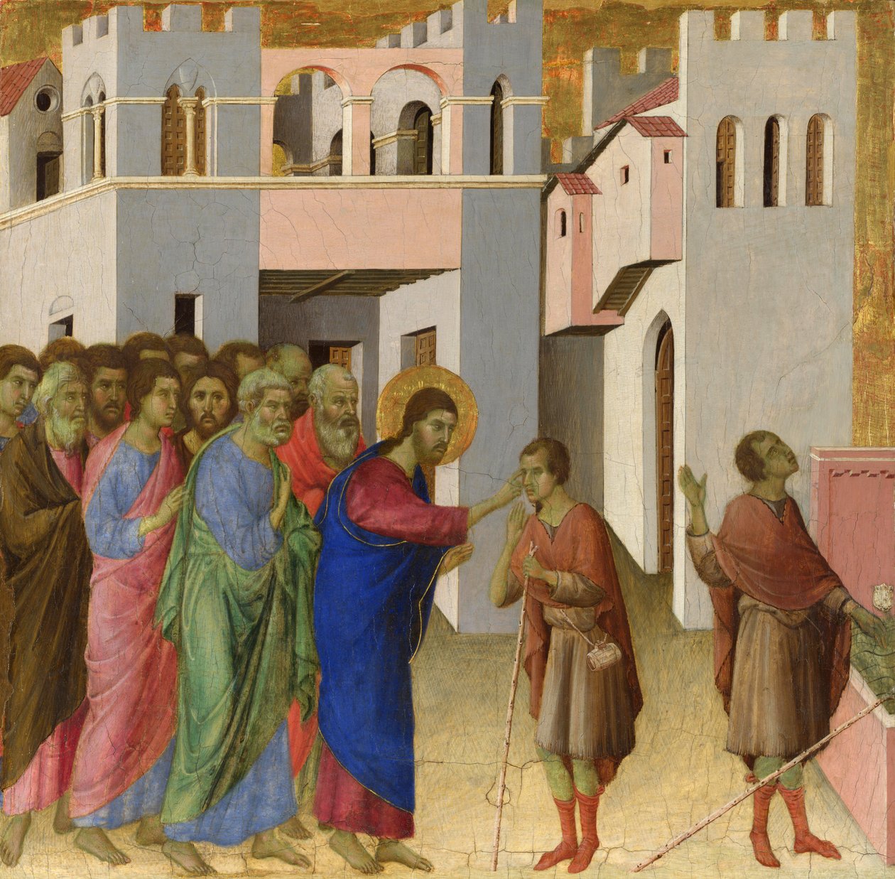 Die Heilung des blind geborenen Mannes (ca. 1308-1311) von Duccio di Buoninsegna
