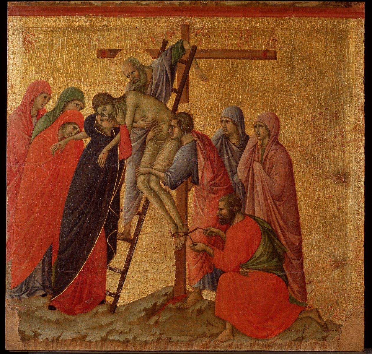 Passion: Die Kreuzabnahme (Maestà-Altarbild) von Duccio di Buoninsegna