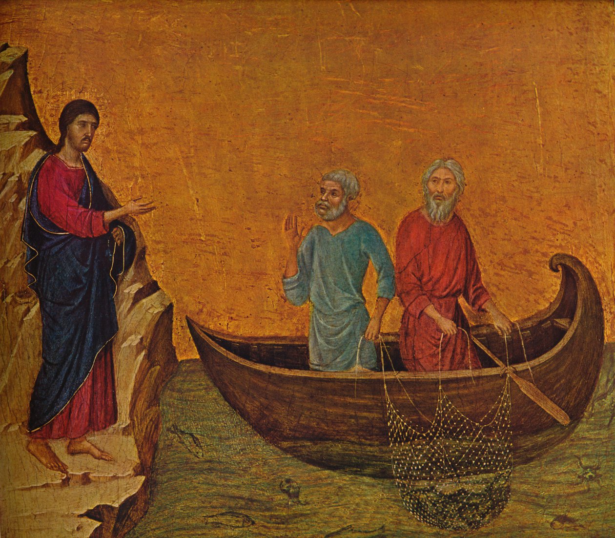 Die Berufung der Apostel Petrus und Andreas, 1308-1311 von Duccio di Buoninsegna