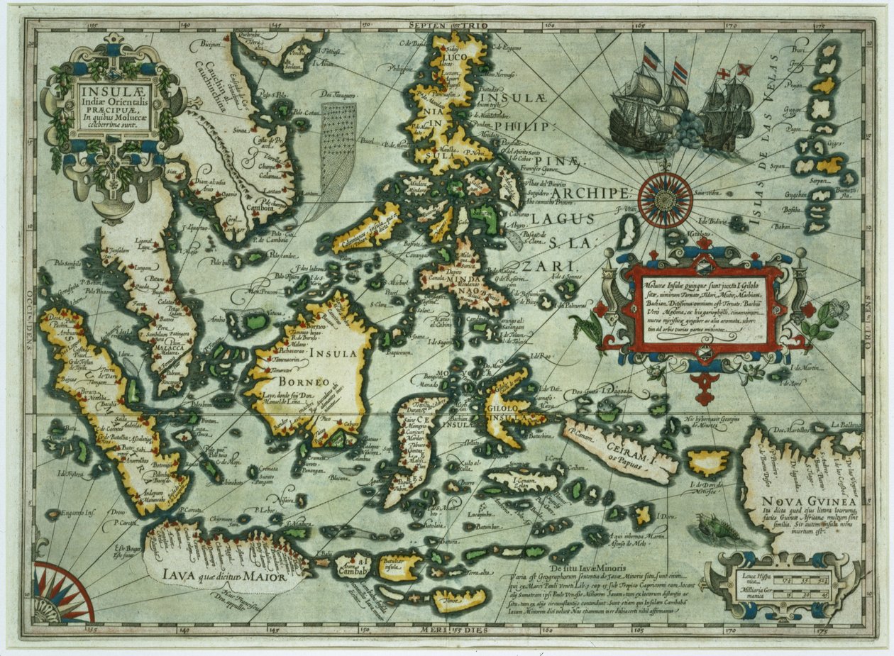 Karte der Ostindien, veröffentlicht 1635 in Amsterdam von Dutch School