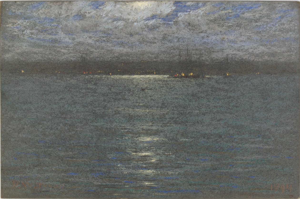 Nacht: Ein Hafen, 1894 von Dwight William Tryon