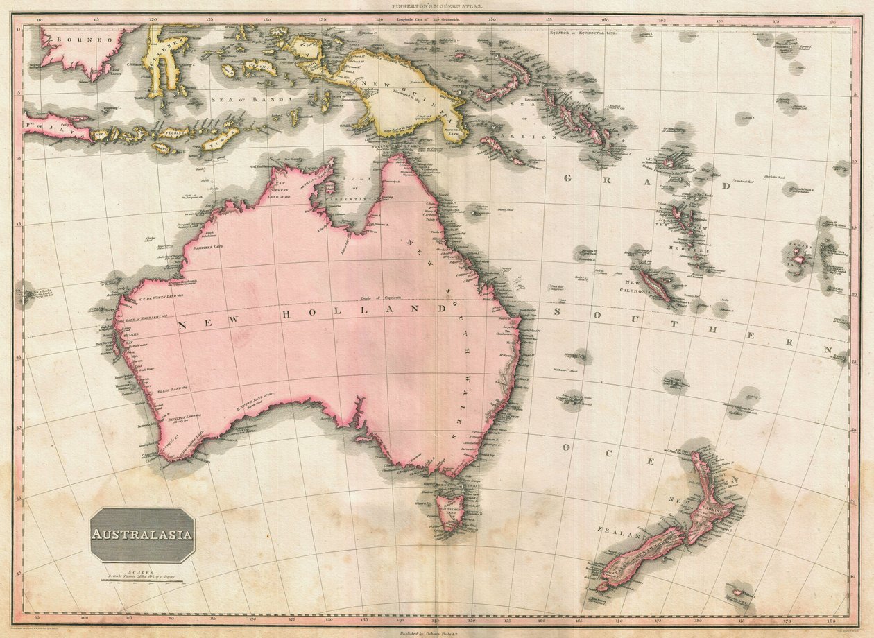 John Pinkertons Karte von Australien und dem Südwestpazifik, 1818