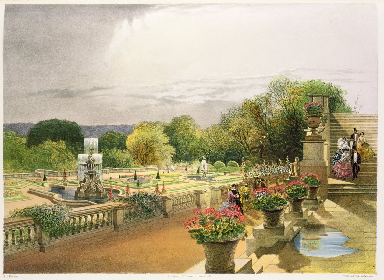 Das Parterre, Harewood House bei Leeds, veröffentlicht von Thomas McLean von E. Adveno Brooke
