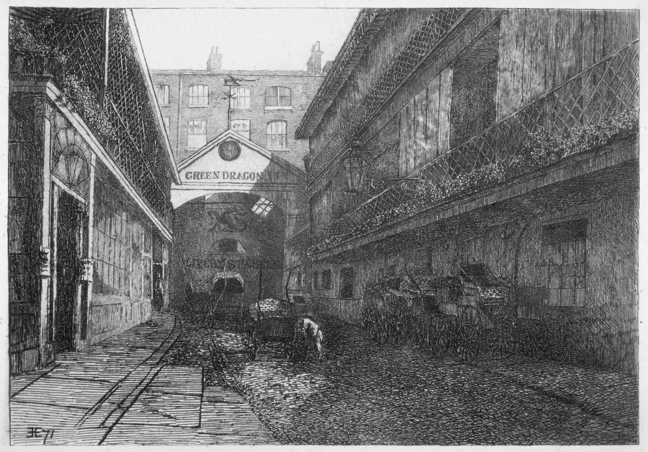 The Green Dragon Inn, Bishopsgate, City of London von E Edwards