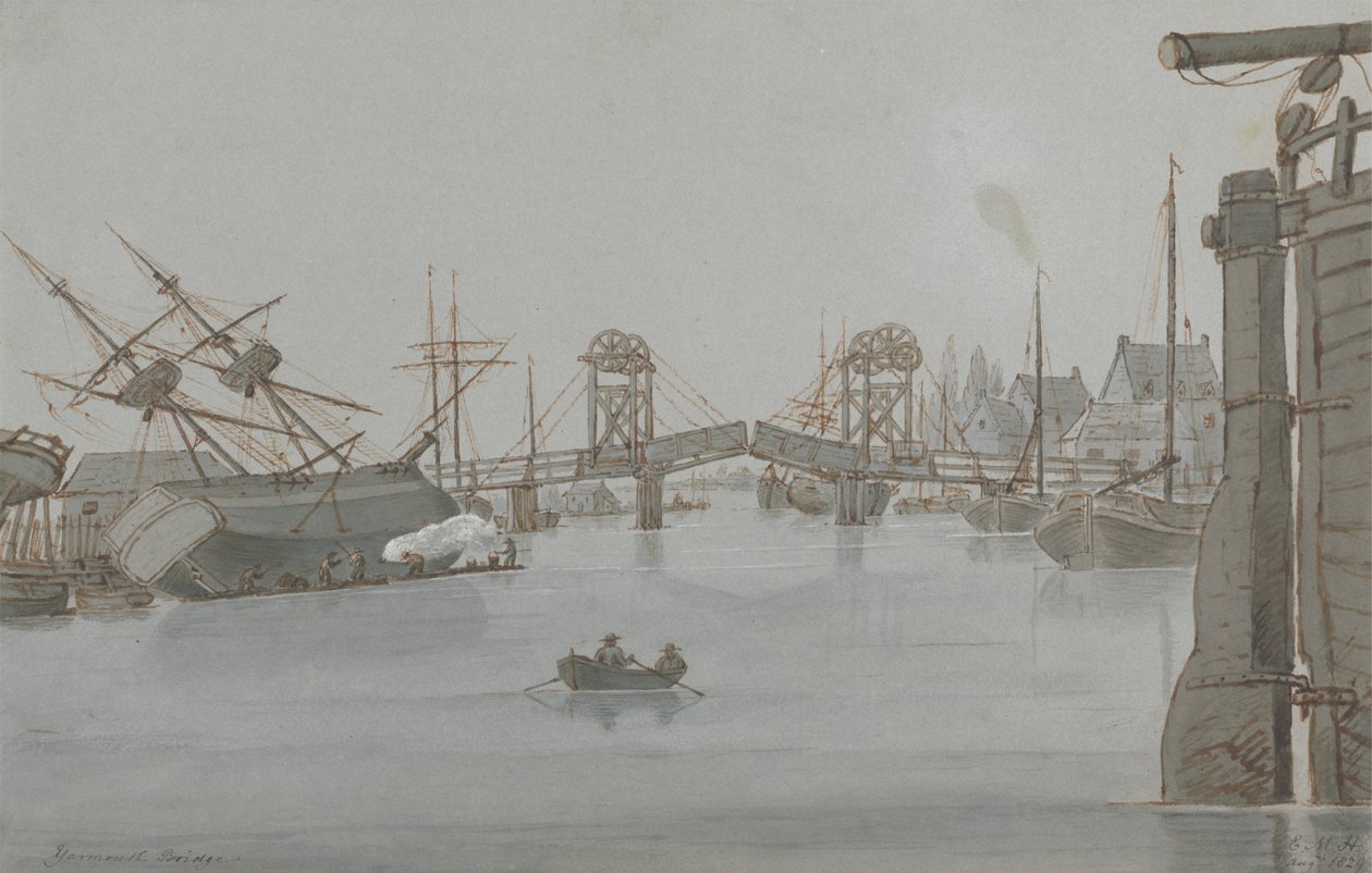 Yarmouth Brücke, August 1829 von E. M. Henderson