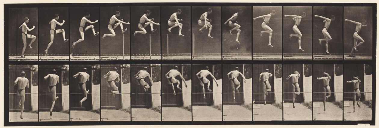 Tafel 153. Springen; gerader Hochsprung (Schuhe) von Eadweard Muybridge