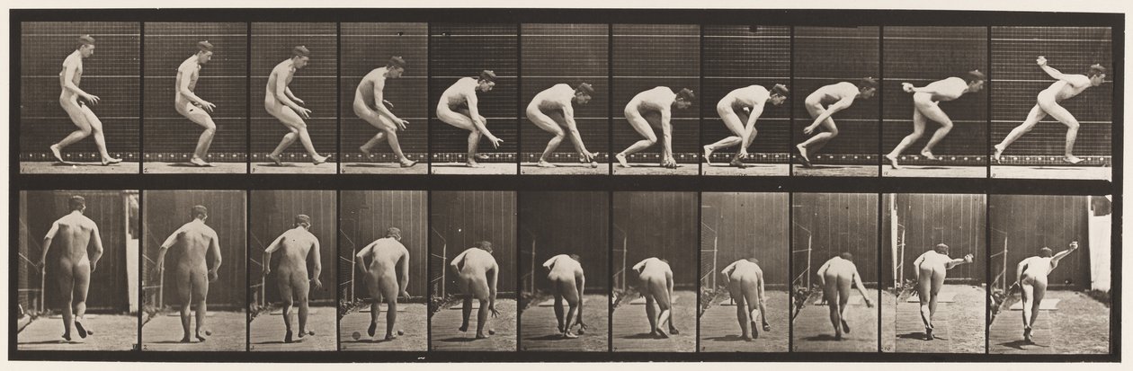 Tafel 287. Baseball; Laufen und Ball aufheben von Eadweard Muybridge