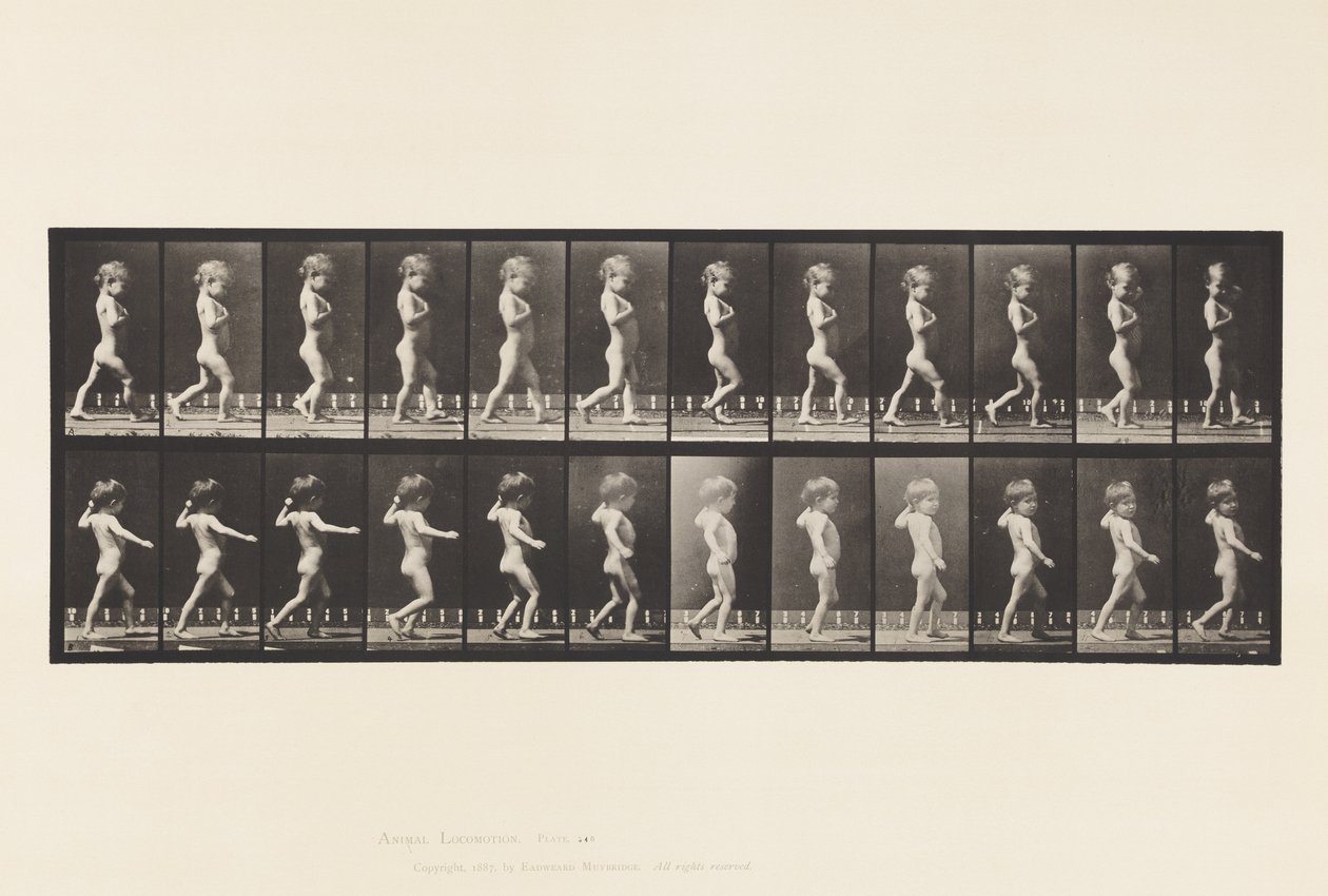 Tafel 540. A, O-Beine; Junge; B, Wirbelsäulenverkrümmung; Mädchen geht, 1885 von Eadweard Muybridge