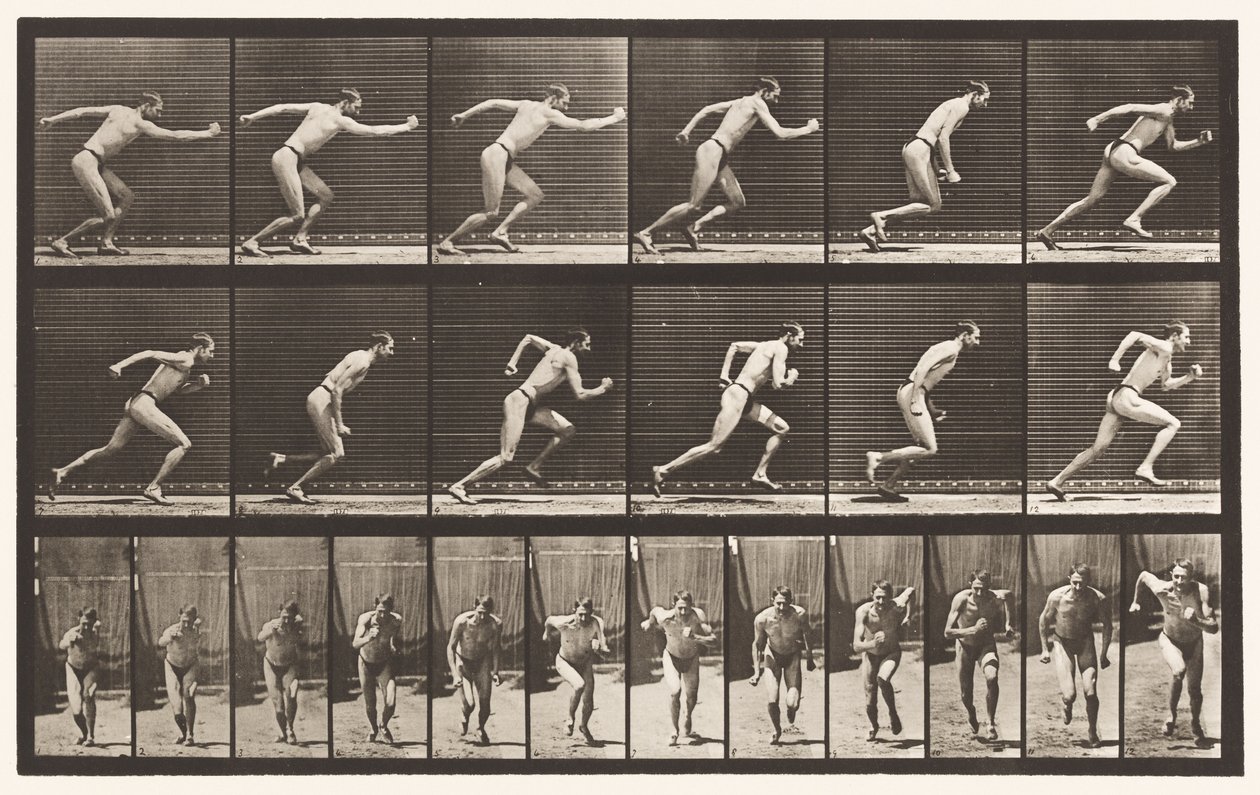 Tafel 59. Zum Laufstart (Schuhe) von Eadweard Muybridge