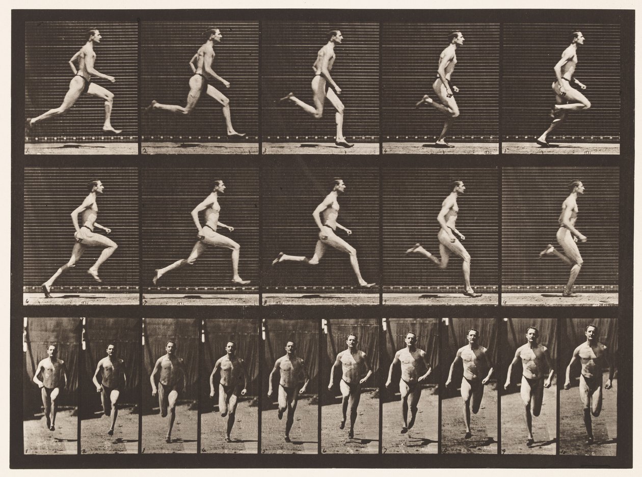 Tafel 60. Laufen im Halbmeilen-Tempo (Schuhe) von Eadweard Muybridge