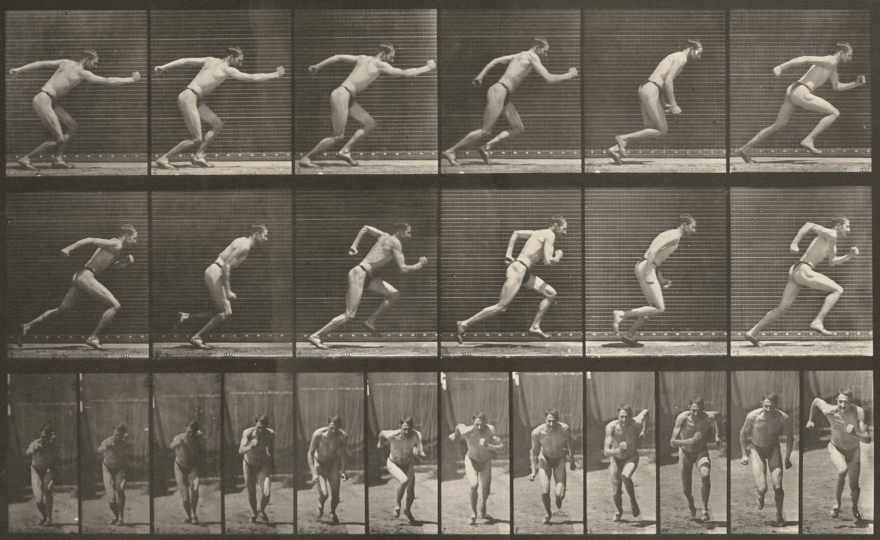 Tafel Nummer 59. Start zu einem Lauf von Eadweard Muybridge