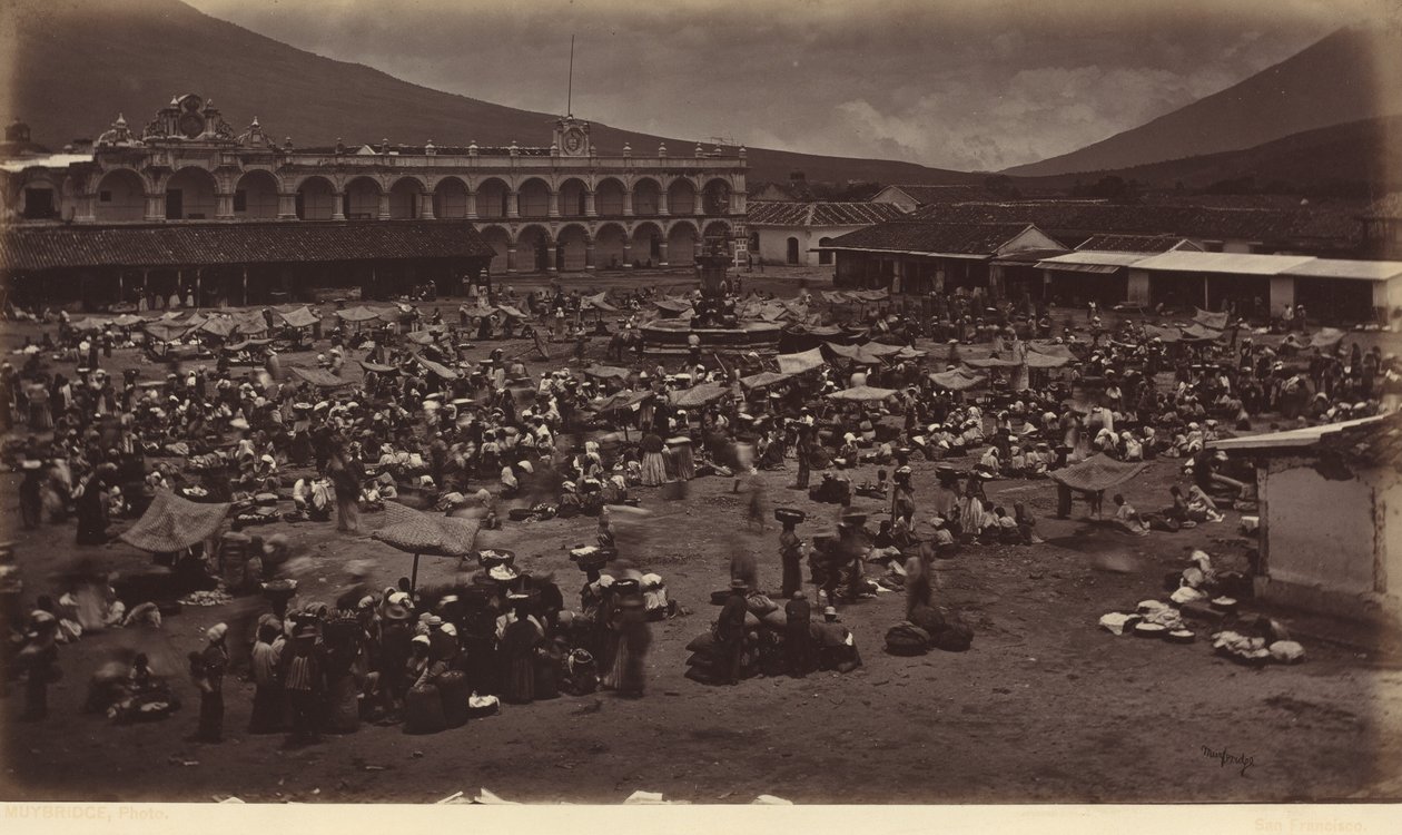 Platz und Vizekönigspalast-Antigua de Guatemala von Eadweard Muybridge