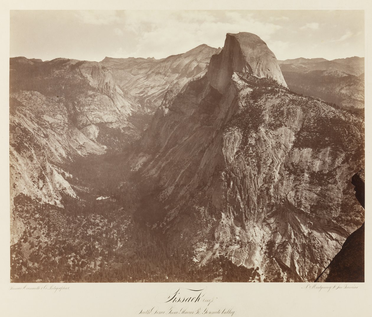 Tissack, South Dome vom Glacier Point, Yosemite Valley Nr. 73, ca. 1872 (Mammutplatten-Albuminabzug) von Eadweard Muybridge