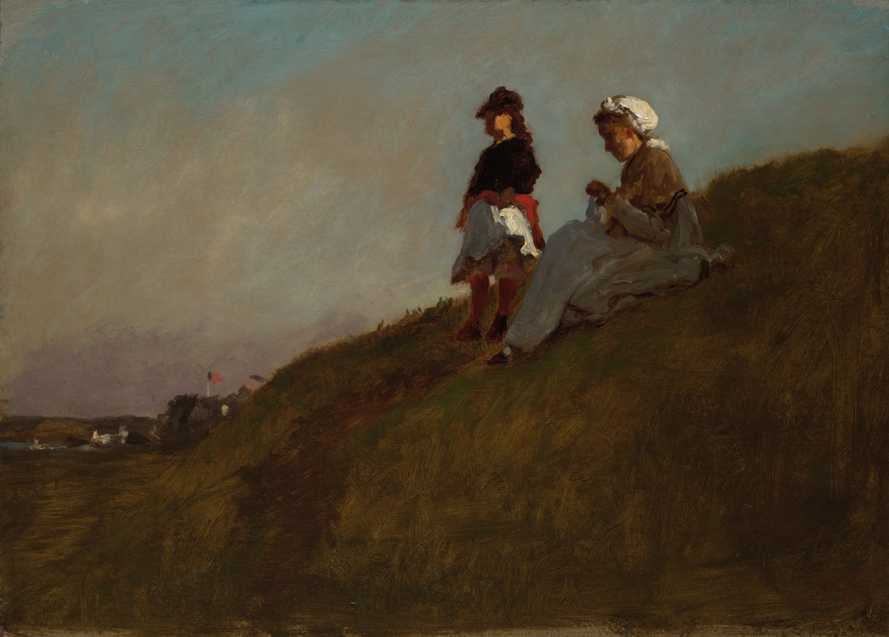 Am Hang (recto); Mädchen im Wald (verso) von Eastman Johnson