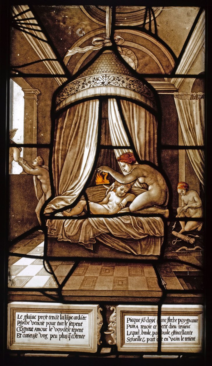 Glasfenster der Geschichte von Psyche und Amor von Ecole française
