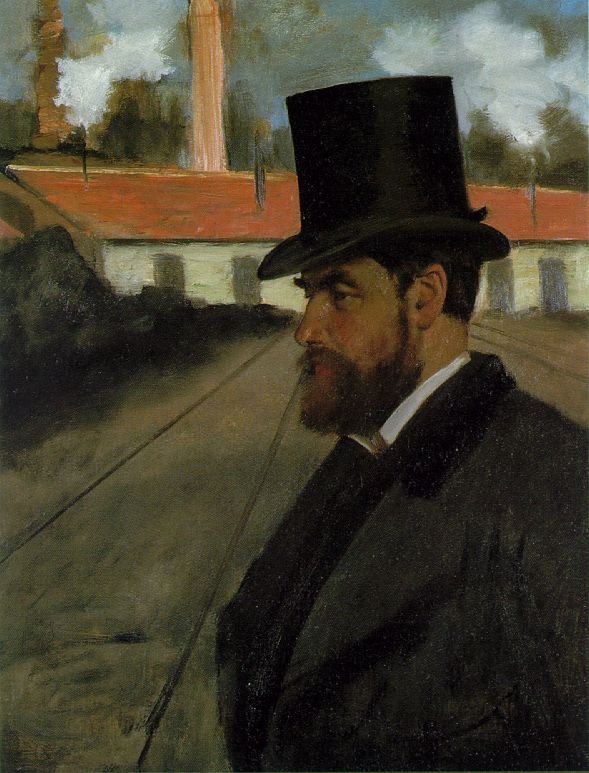 Henri Rouart vor seiner Fabrik von Edgar Degas