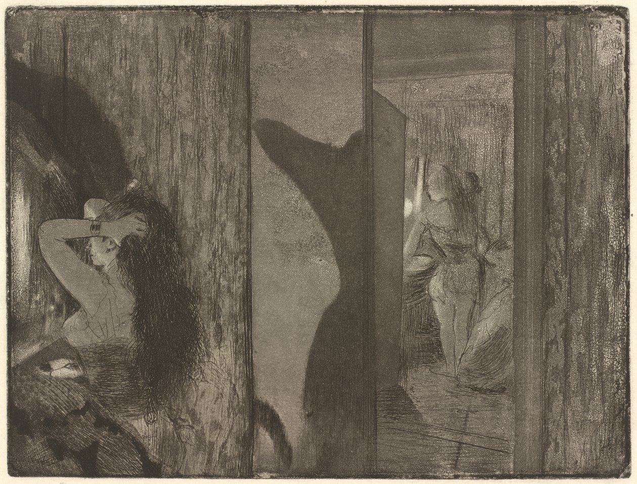 Schauspielerinnen in ihren Umkleideräumen von Edgar Degas