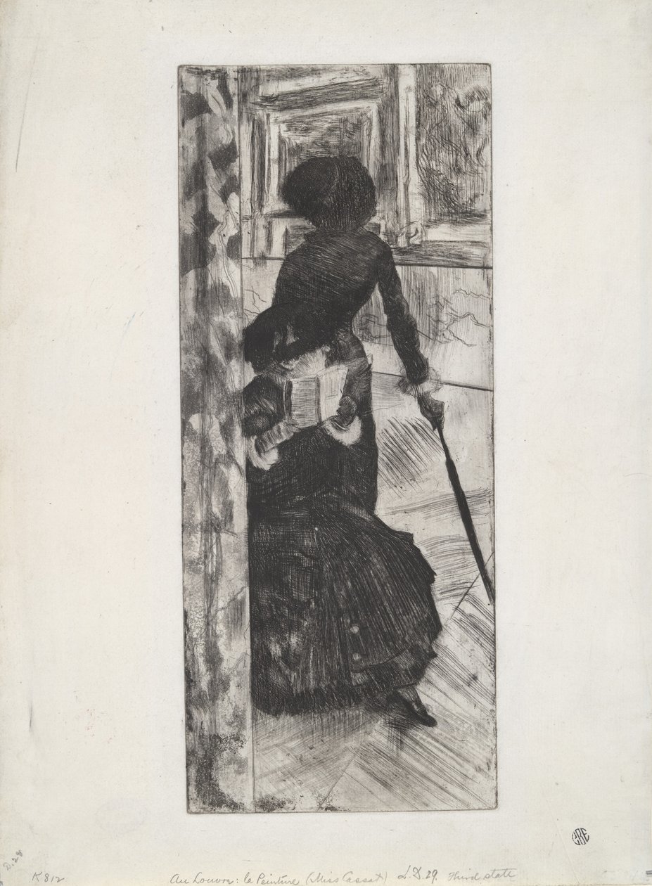 Im Louvre: Die Malerei (Mary Cassatt), ca. 1879-80 von Edgar Degas