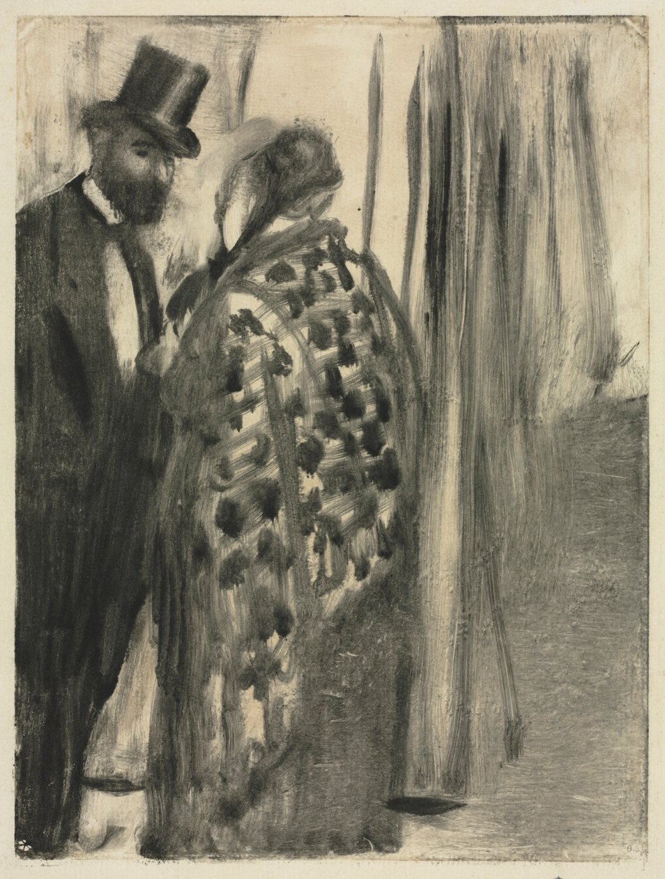 Gespräch: Ludovic Halévy und Madame Cardinal, um 1880-1883 von Edgar Degas
